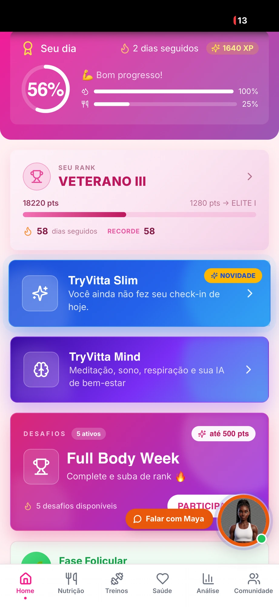 Tela do TryVitta — TryVitta Femme